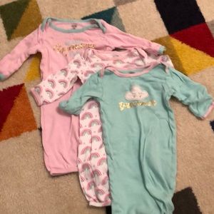 3 Baby Sleeping Gowns